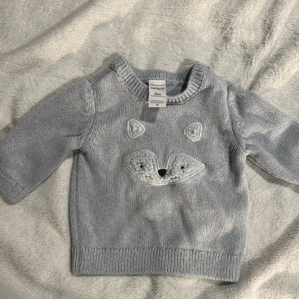 Carter's Gray Kids Sweater with Cute Animal Design